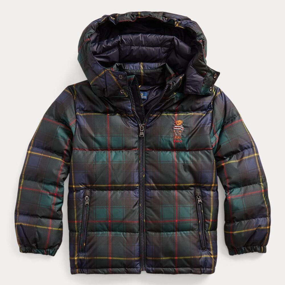 Polo by Ralph Lauren Kids Plaid Puffer Jacket - Black, Green, Red, Yellow